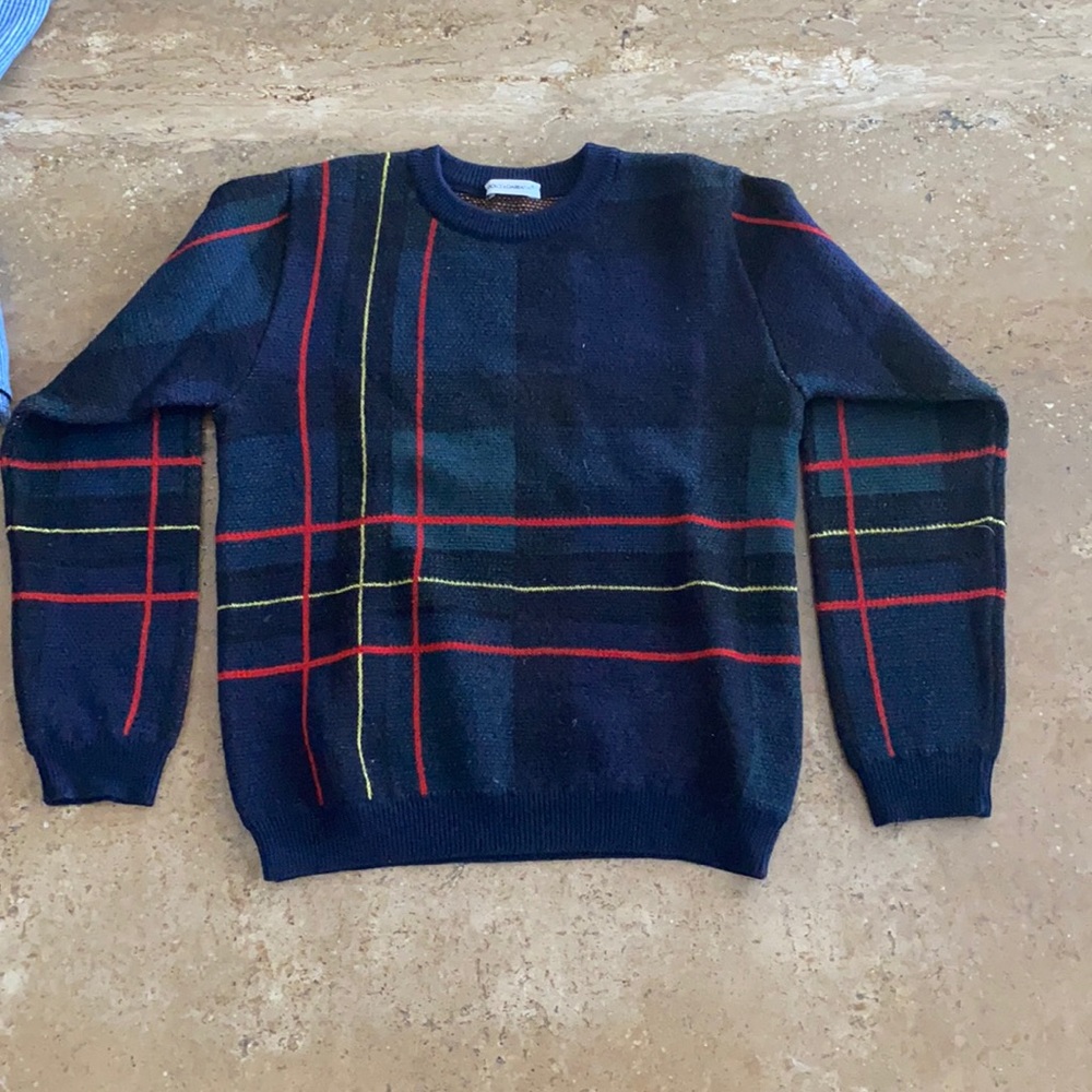 Dolce & Gabbana sweater 100% wool with leather DG